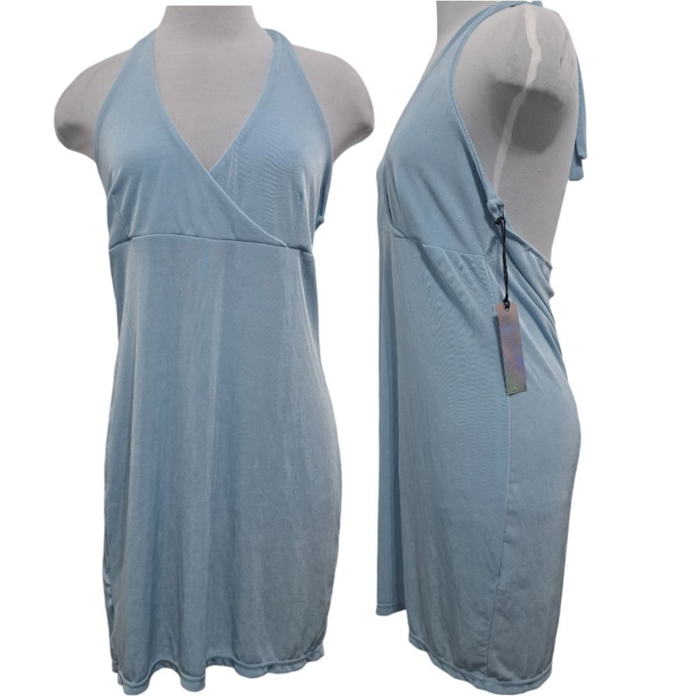 Finesse Dani Blueberry Halter Bodycon Mini Dress Size 1X NWT